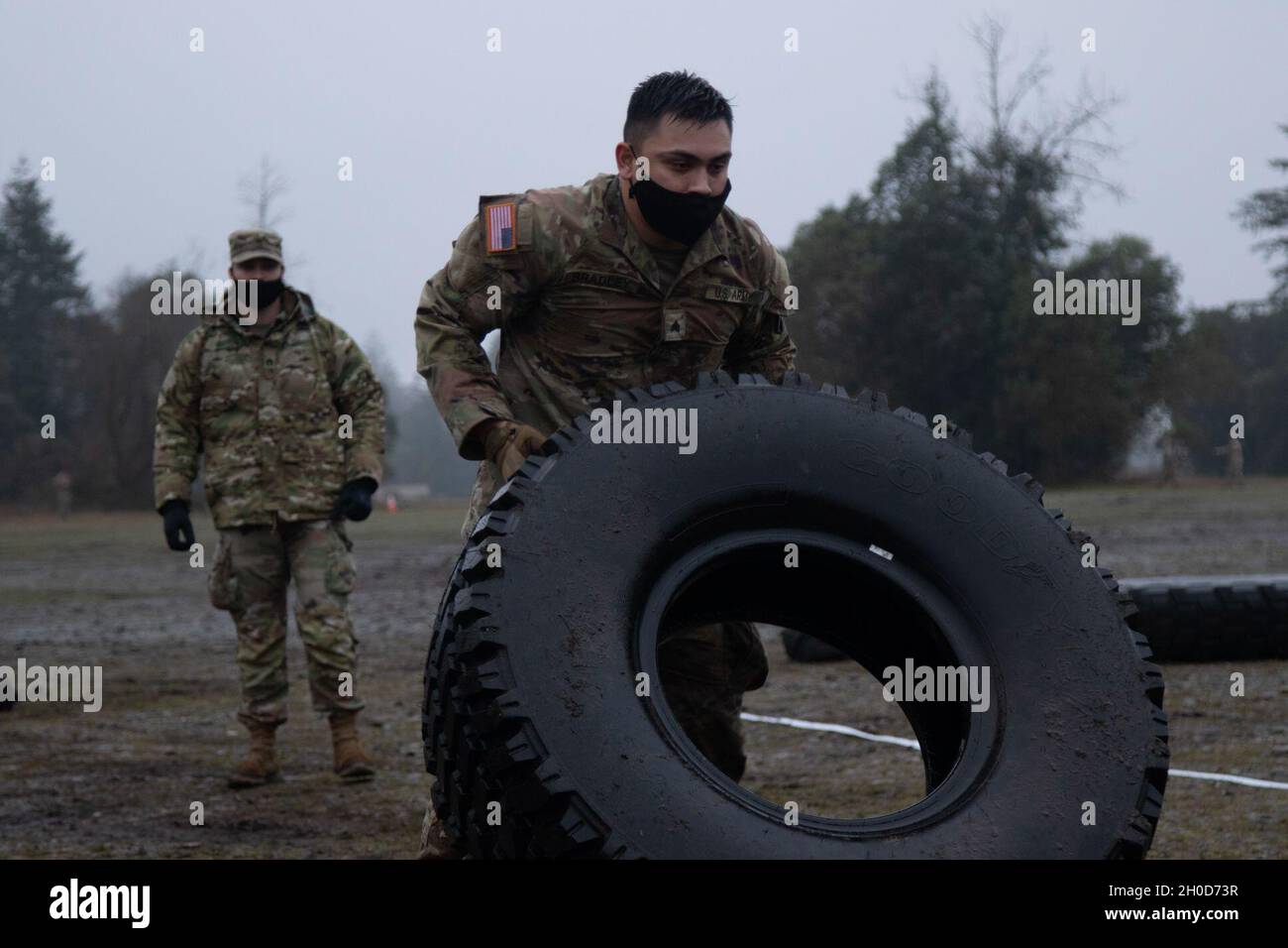 U.S. Army soldier Sgt. Jordan Bradley assigned to Alpha Battery, 2nd ...