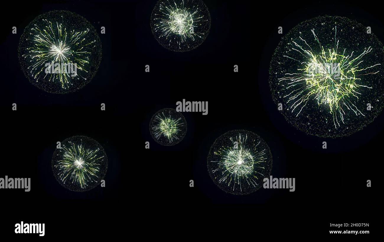 Plasma energy sphere pulse loop. Animation. Abstract animation of