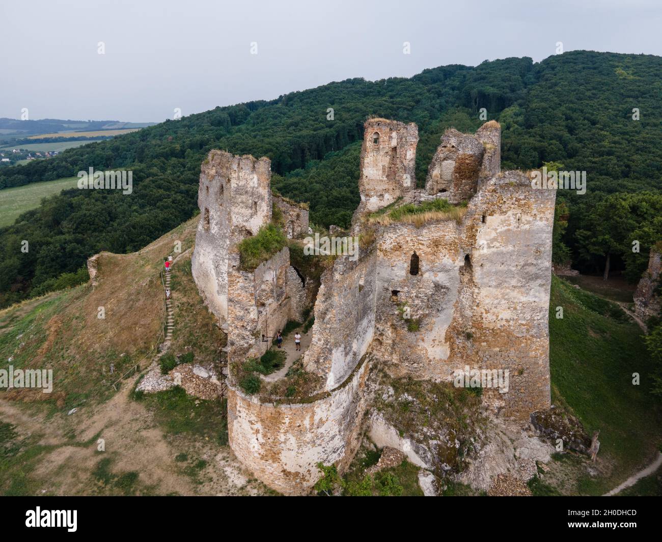 Aerial View Of Cicva Castle In Sedliska Village In Slovakia Stock Photo Aerial View Of Cicva Castle In Sedliska Village In Slovakia Stock Photo