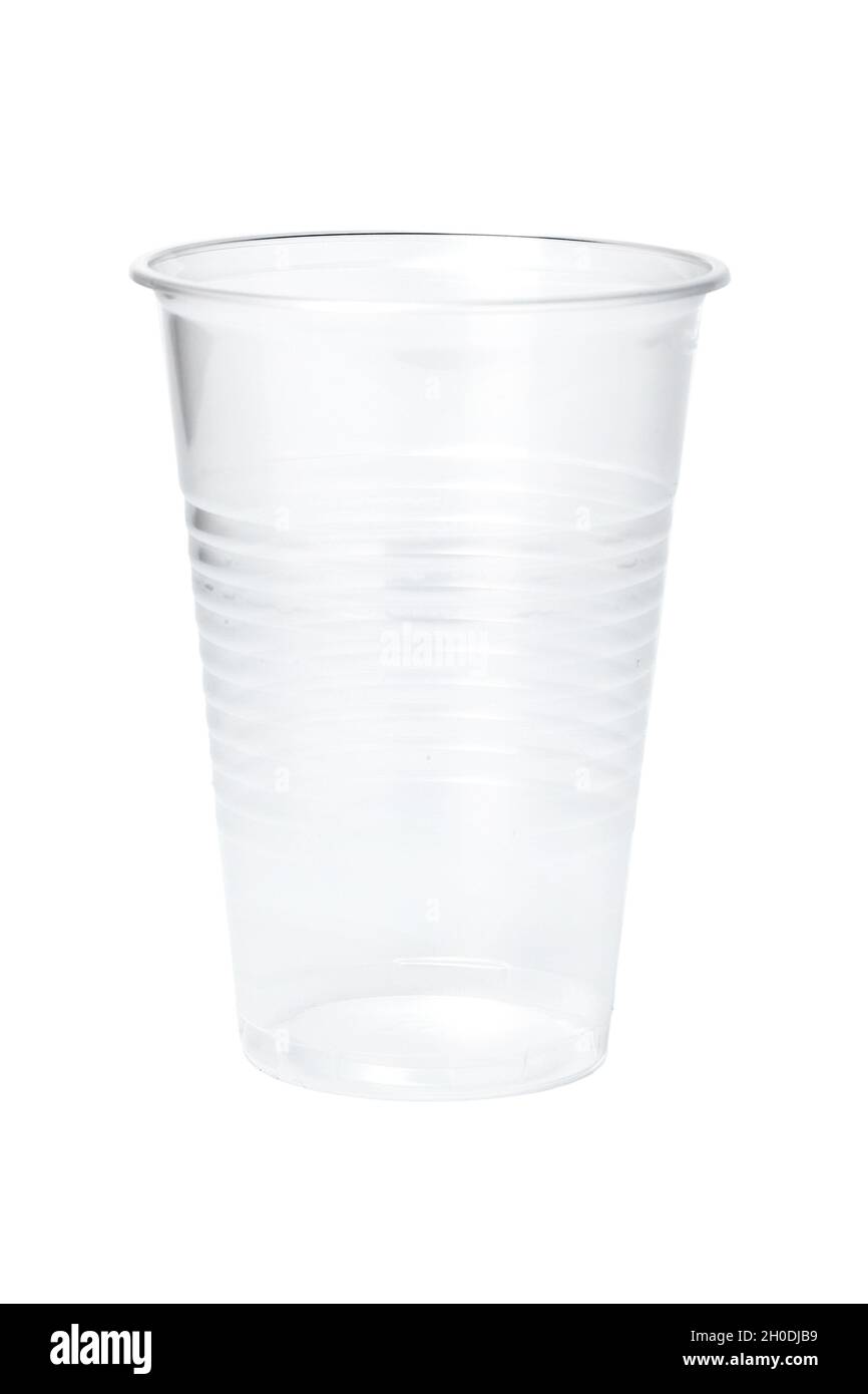 close up of plastic cup on white background Stock Photo