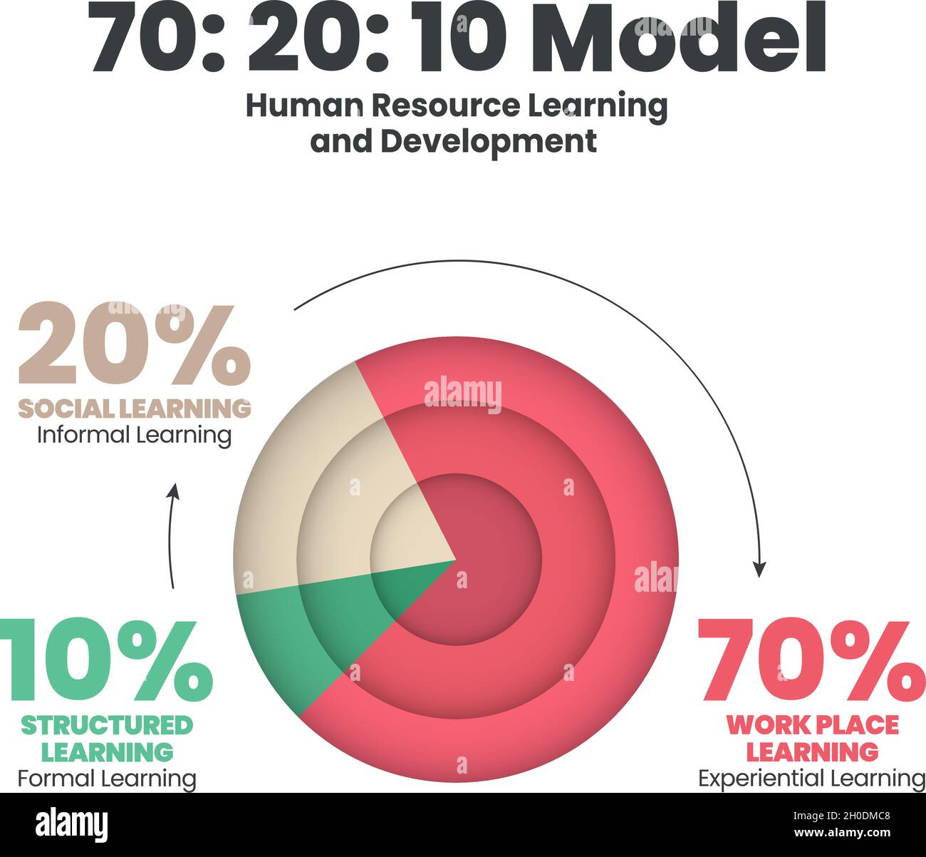 HR learning and development 3d pie chart vector diagram is illustrated ...
