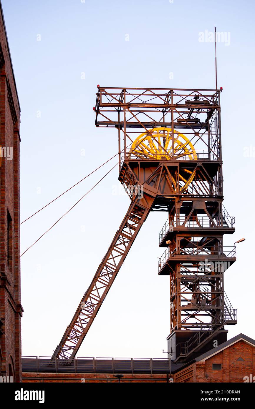 The Elevator Of The Hoist Shaft In The Black Coal Mine Coal Mine Hoist