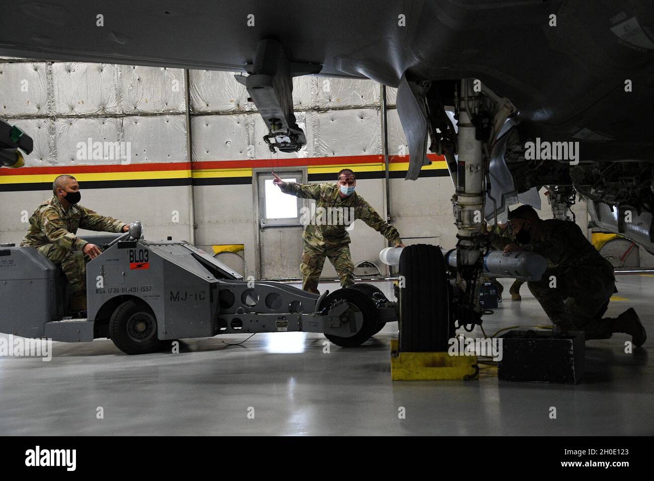 Maintainers with the 466th Aircraft Maintenance Unit, participate in an ...