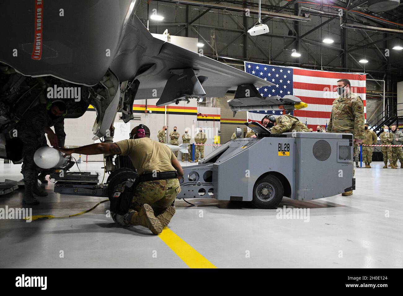 Maintainers with the 4th Fighter Generation Squadron, participate in an ...