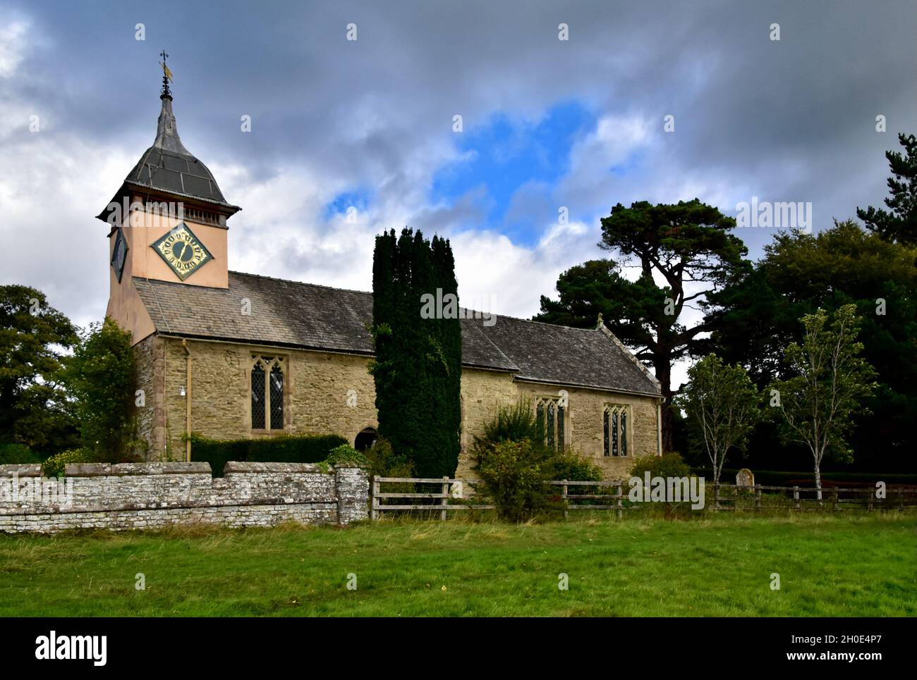 The Church of St. Michael and All Angels at Croft Castle. Stock Photo