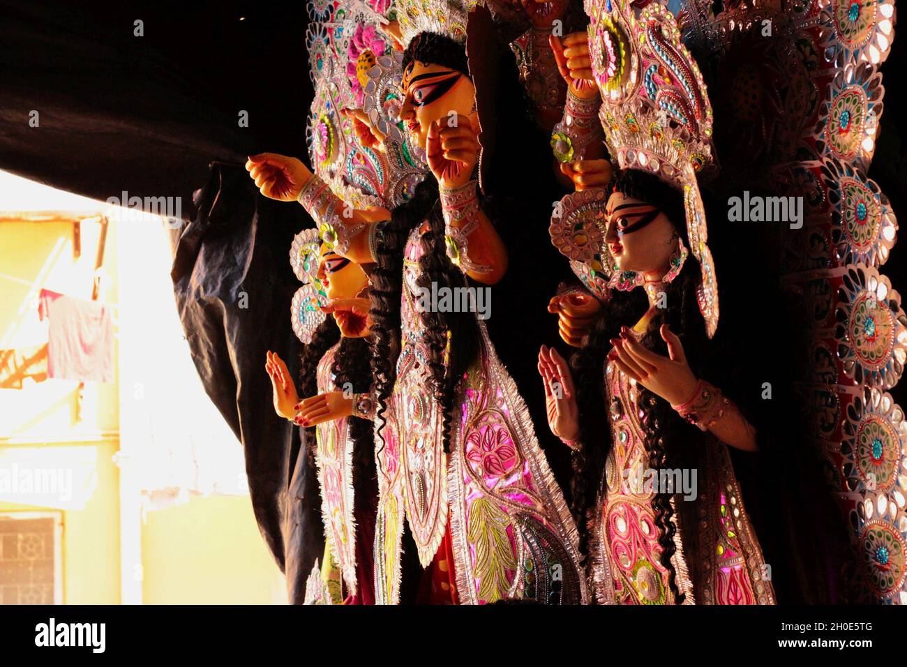 New Delhi, India. 11th Oct, 2021. Statues of Lord Kali These statues