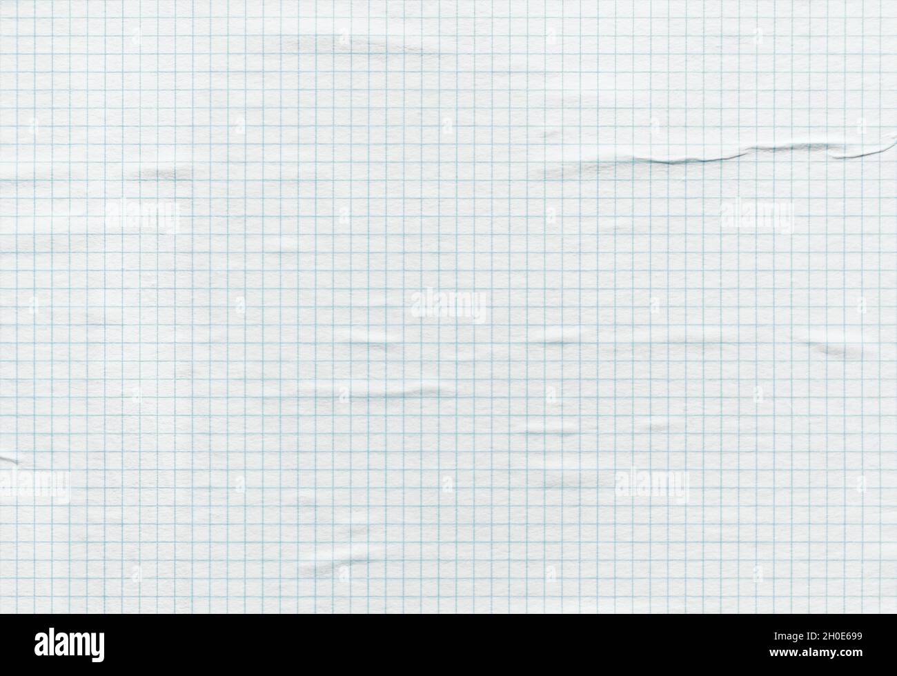 Close-up of notebook, squared sheets, texture background Stock Photo