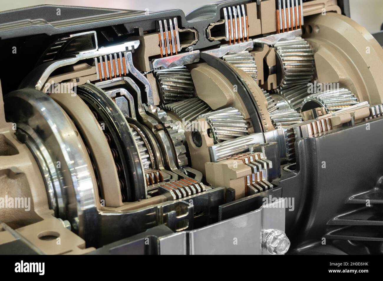 Automatic double clutch transmission in section Stock Photo Alamy