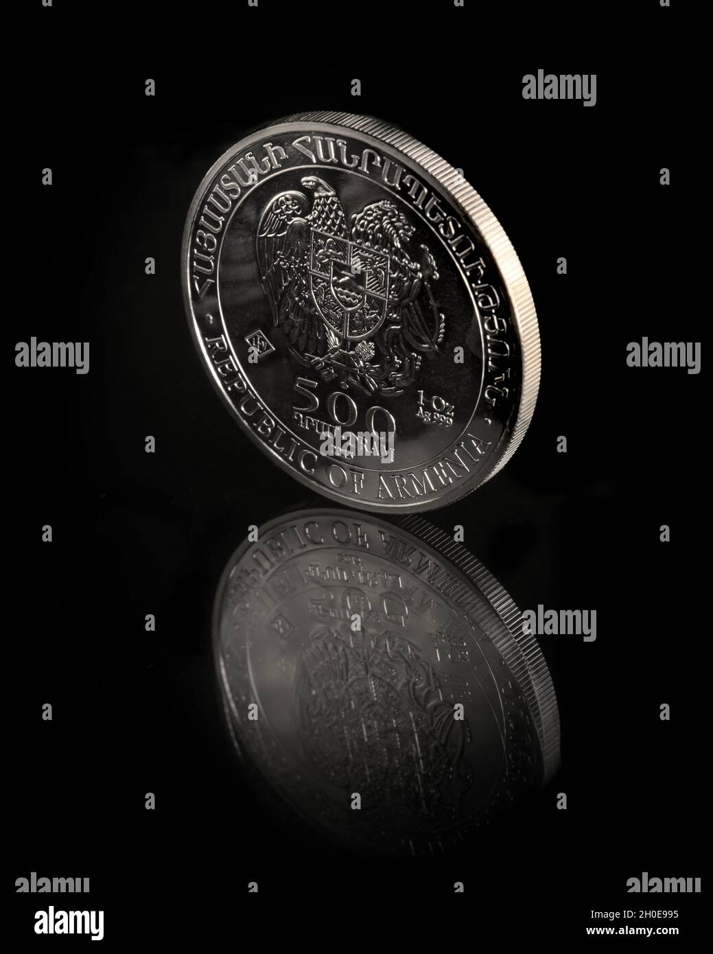 2015 Noah's Ark, Republic of Armenia - .999 fine silver, 500 Dram Silver Coin Stock Photo