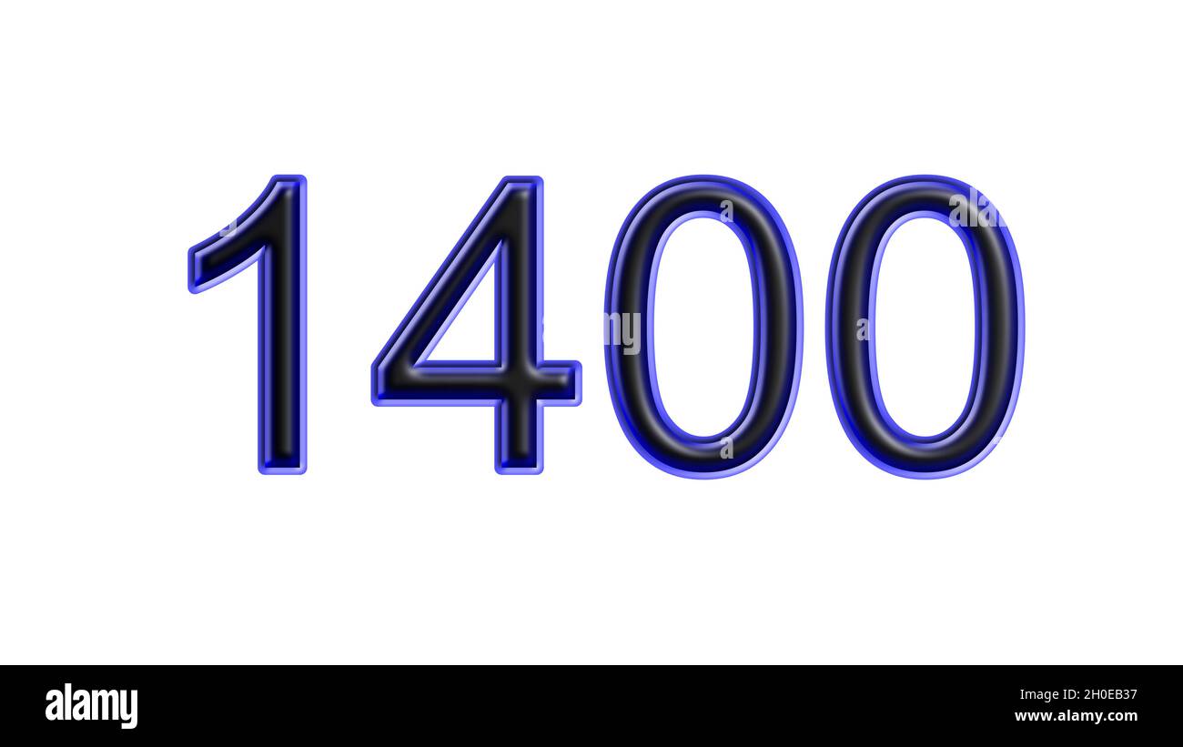 blue 1400 number 3d effect white background Stock Photo Alamy