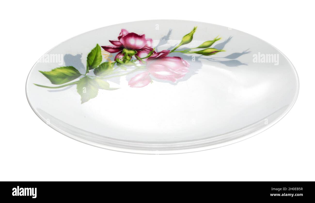 White ceramic plate isolated on white background Stock Photo - Alamy