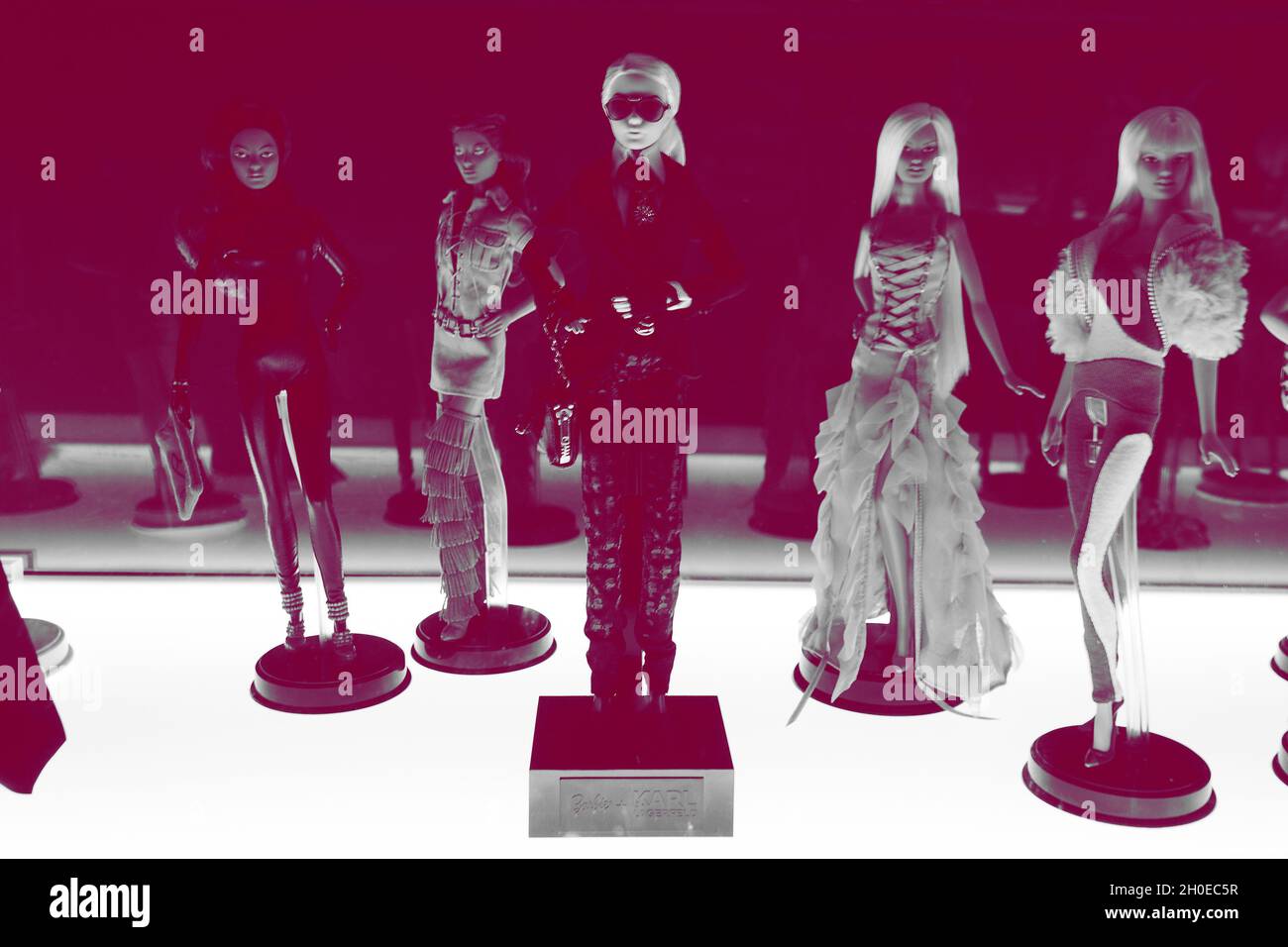Karl Lagerfeld Barbie, Barbie The Icon exposition at Mudec museum in Milan, Italy Stock Photo