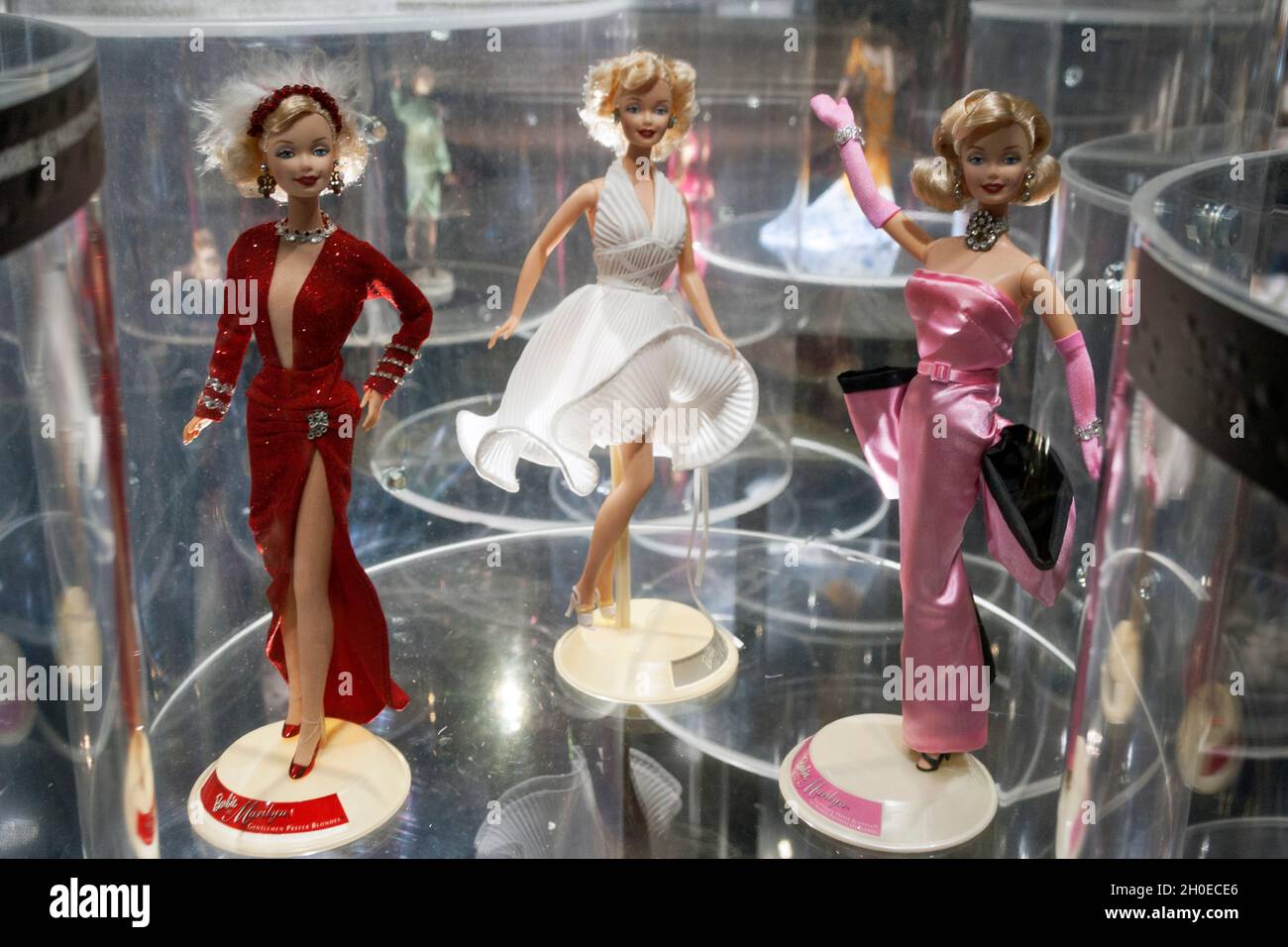Barbie as Marilyn Monroe, Barbie The Icon exposition at Mudec museum in Milan, Italy Stock Photo