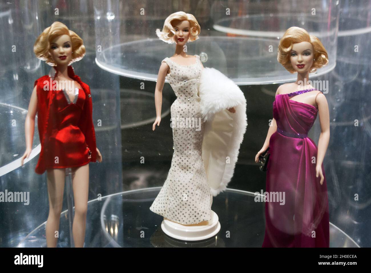 Barbie as Marilyn Monroe, Barbie The Icon exposition at Mudec museum in Milan, Italy Stock Photo