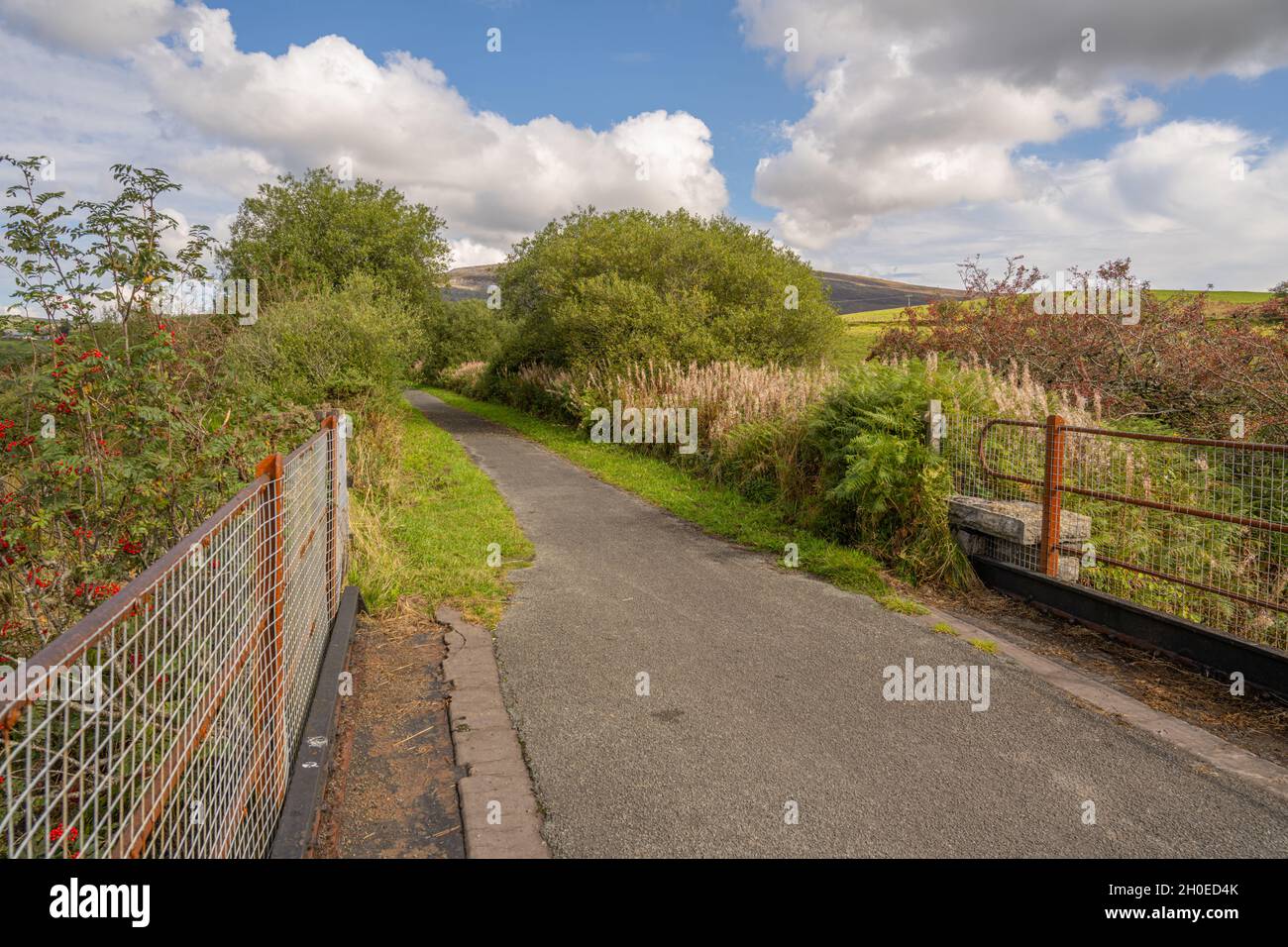 Landscape on the cycle track near Bryncir between Criccieth and Caernarfon north Wales Stock Photo