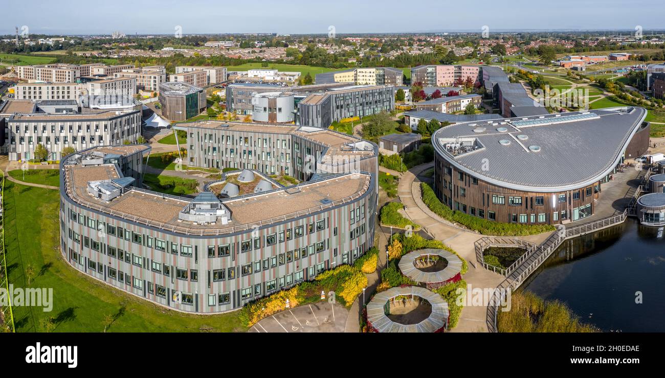 UNIVERSITY OF YORK, YORK, UK OCTOBER 11, 2021. An aerial view of the