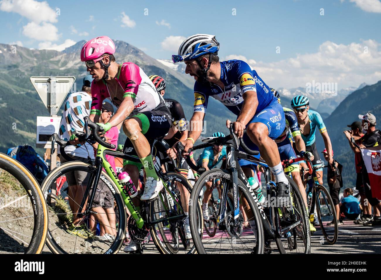 2018 Tour De France Stage 11 Albertville to La Rosire Espace San Bernardo Stock Photo