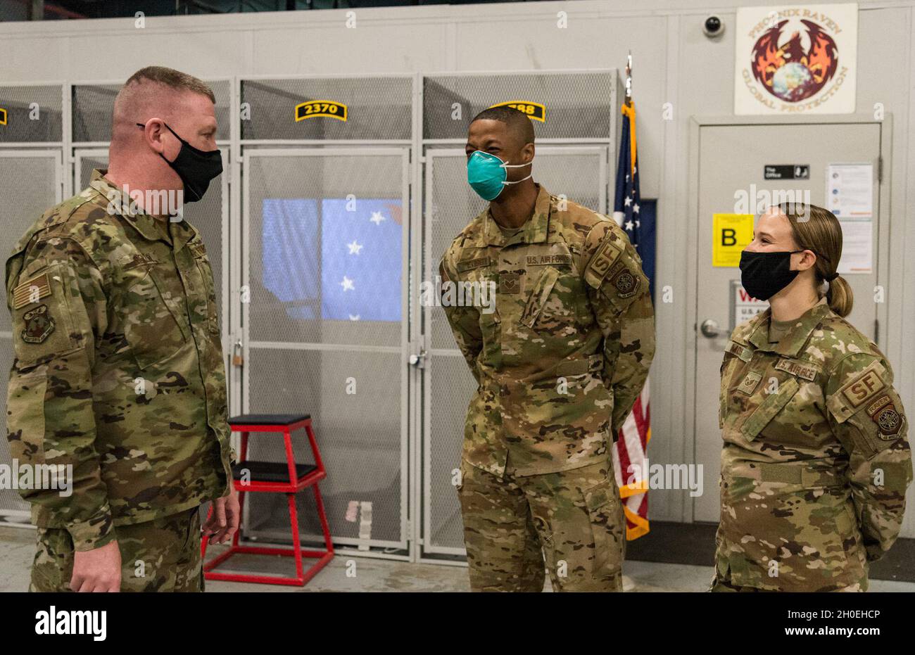 Chief Master Sgt. Chad Bickley, 18th Air Force command chief, speaks
