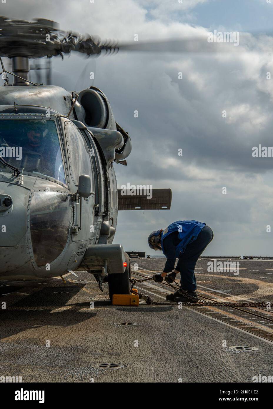 SOUTH CHINA SEA (Feb. 12, 2021) U.S. Navy Boatswain’s Mate Seaman