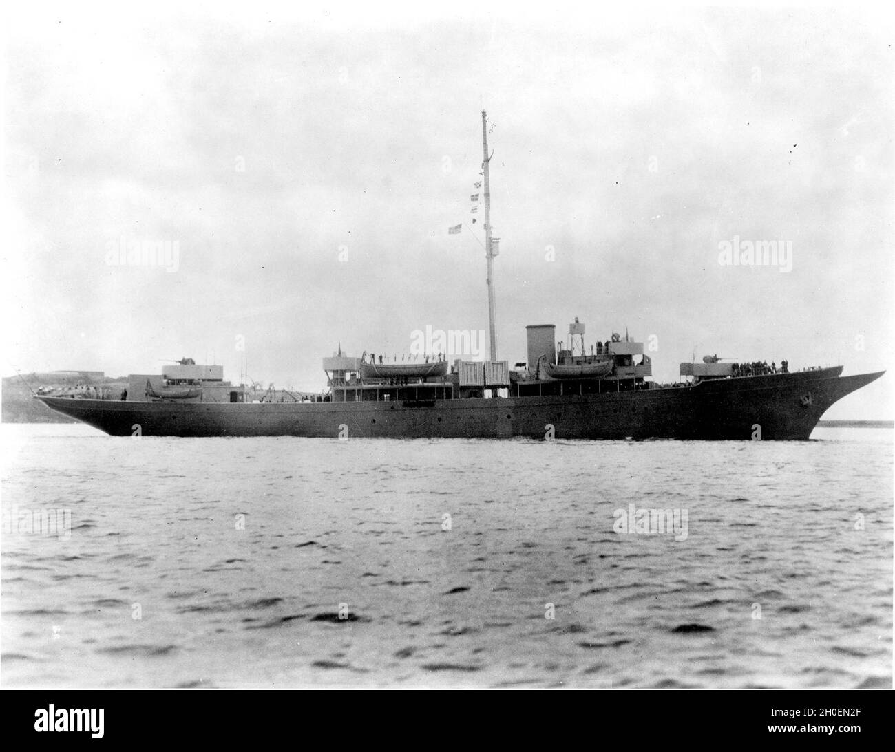 Coast Guard-manned USS Sea Cloud was the first deliberate experiment in desegregating a U.S. ship. Stock Photo