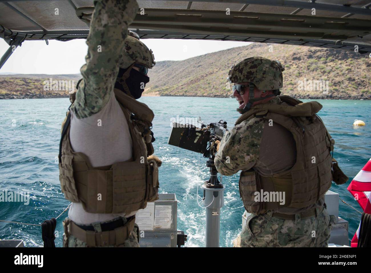 GULF OF TADJOURA, Djibouti (Feb. 16, 2021) U.S. Navy Gunner’s Mate 2nd ...