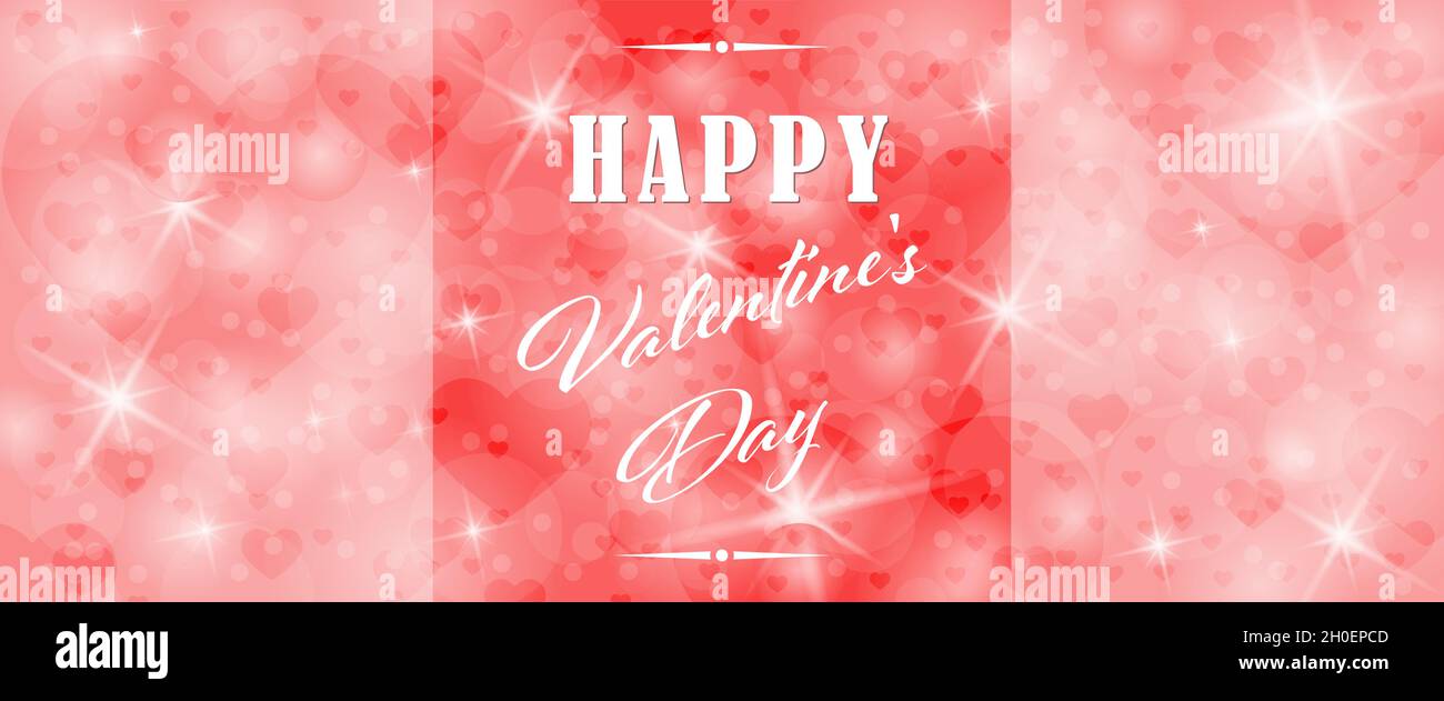 Red and pink background with bokeh elements, hearts, twinkling stars ...