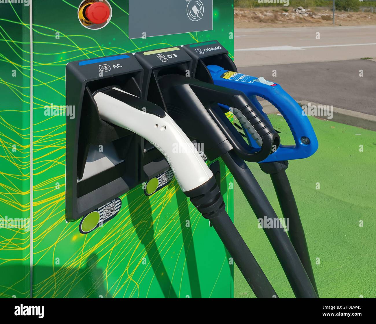 Charging station for electric car. Power supply for electric car