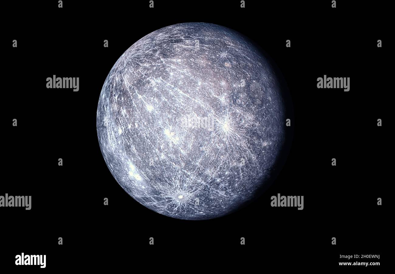 Mercury Planet isolated in black Stock Photo