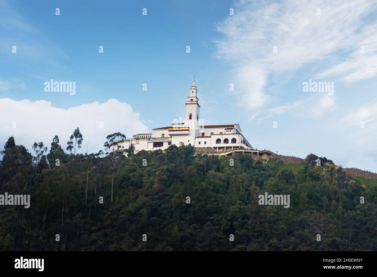 Monserrate Church on top of Monserrate Hill - Bogota, Colombia Stock Photo
