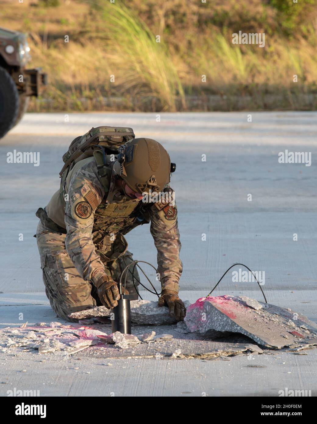 An Explosive Ordnance Disposal technician with the 36th Civil Engineer ...