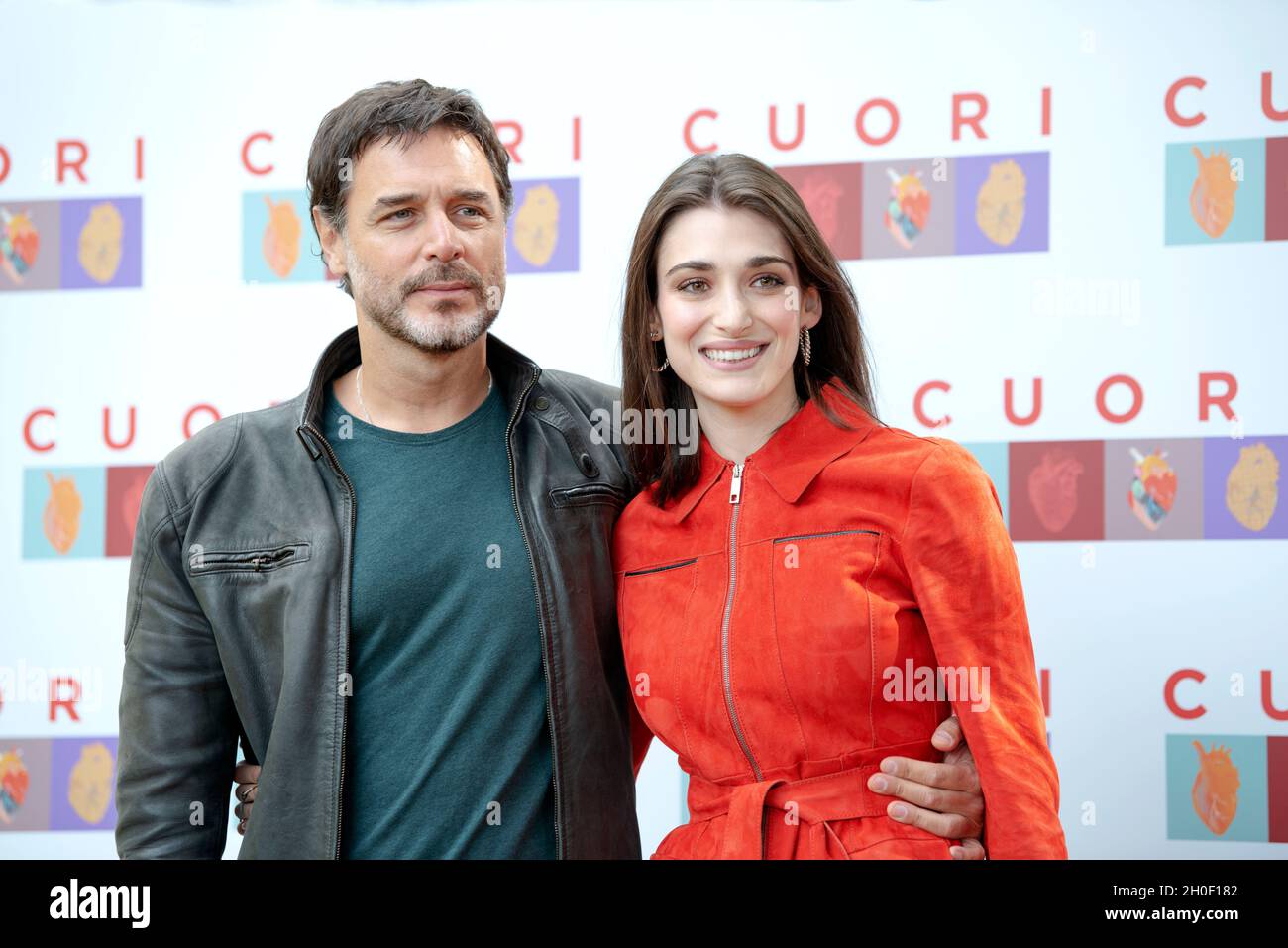 Daniele Pecci and Pilar Fogliati attending the photocall of Cuori at