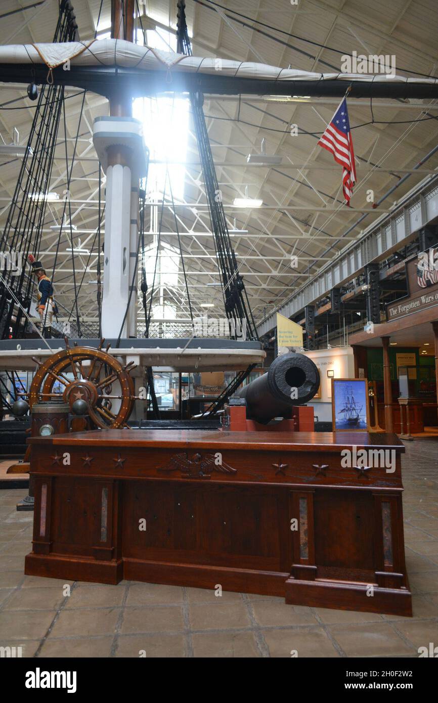The USS Constitution Desk on display at the National Museum of the U.S