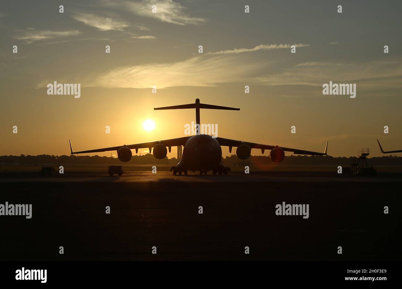 Dawn at Charleston Air Force Base in South Carolina, USA. Stock Photo