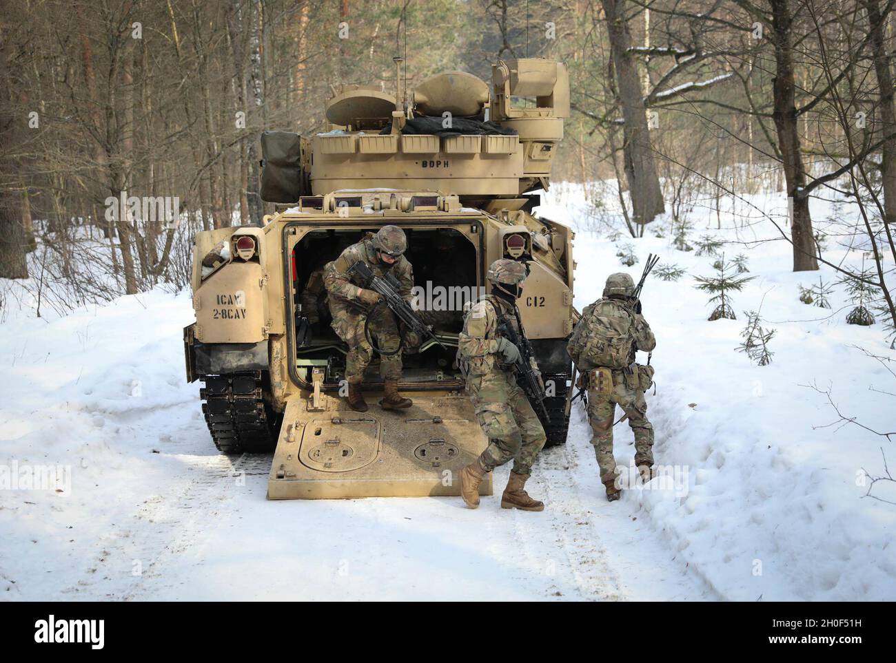 Dismount infantrymen assigned to 2nd Battalion, 8th Cavalry Regiment