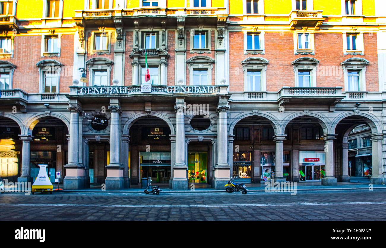 Early Morning at the Generali Building in Bologna, Italy Stock Photo