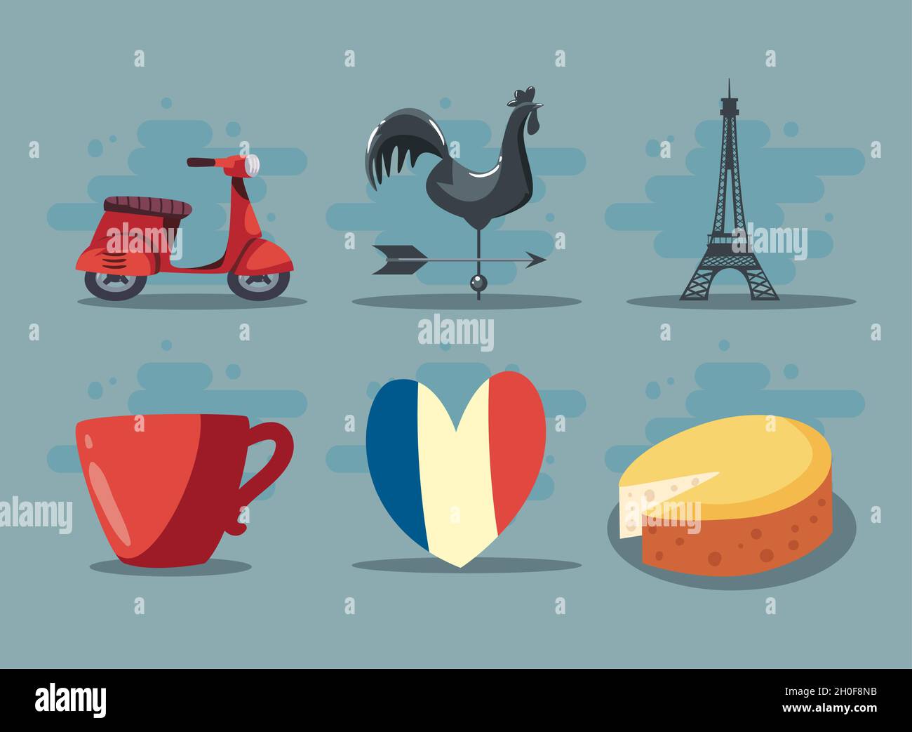 france set of six icons Stock Vector Image & Art - Alamy