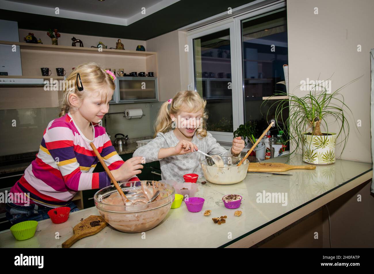 Two Kids Preparing Sweet Muffins In The Kitchen Stock Photo Alamy two-kids-preparing-sweet-muffins-in-the-kitchen-stock-photo-alamy