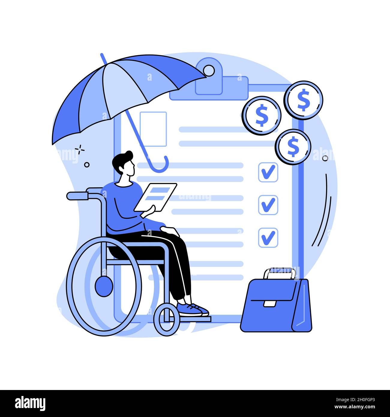 Disability insurance abstract concept vector illustration Stock Vector 
