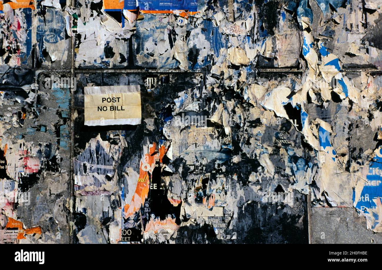 post no bills sign on wall in Manhattan New York City Stock Photo