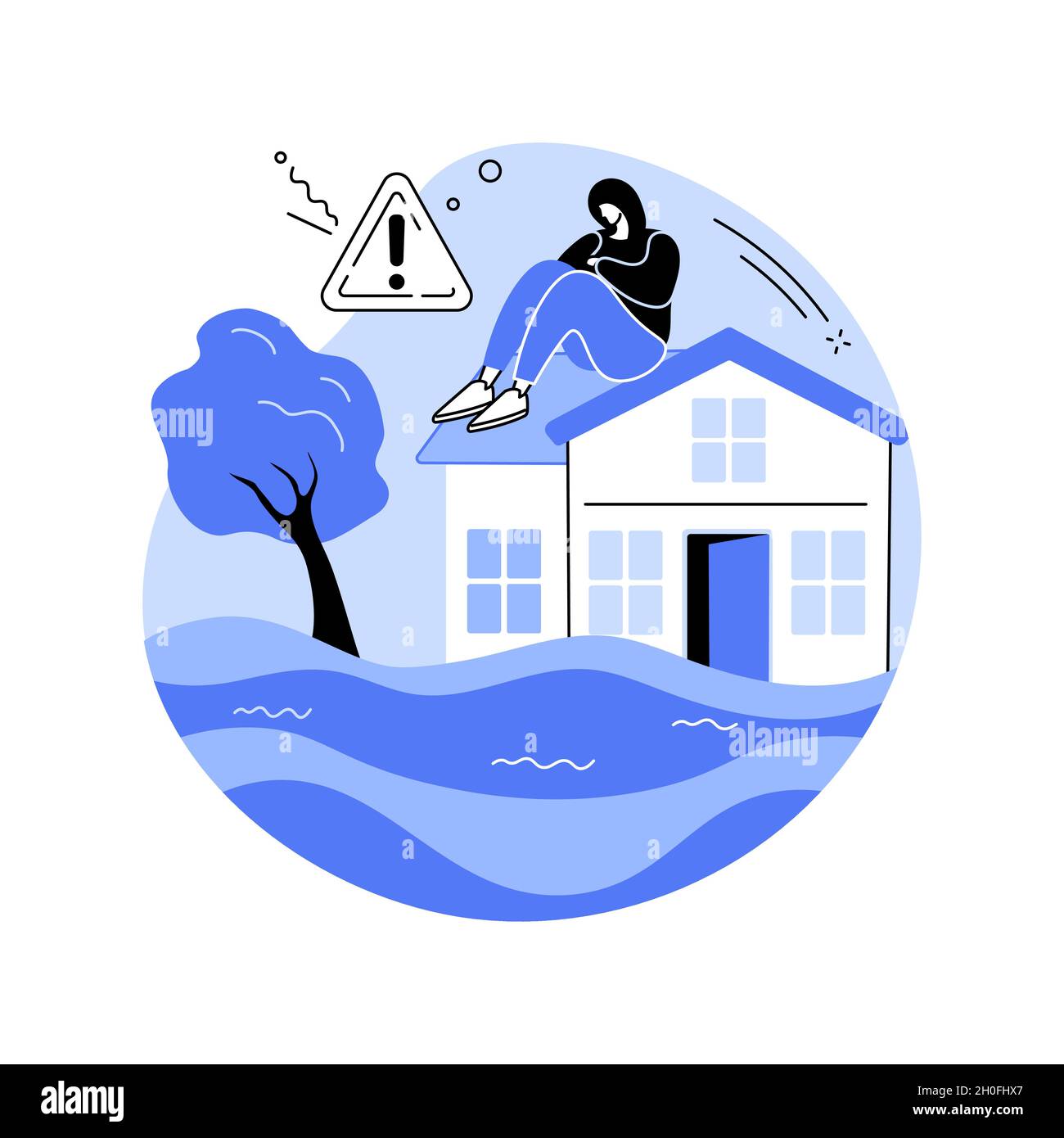 Flood abstract concept vector illustration. Stock Vector