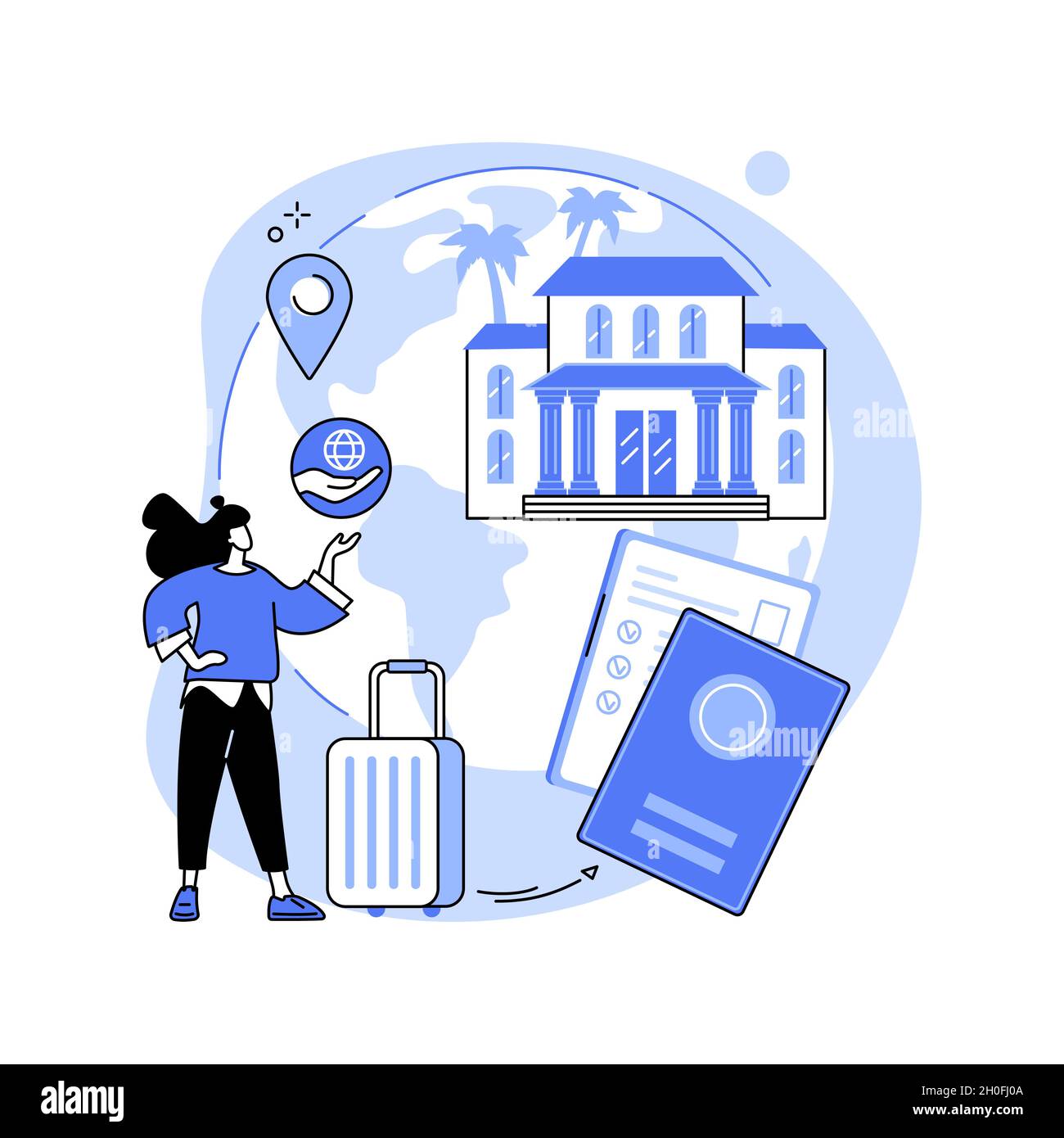 Global travelling abstract concept vector illustration. Stock Vector