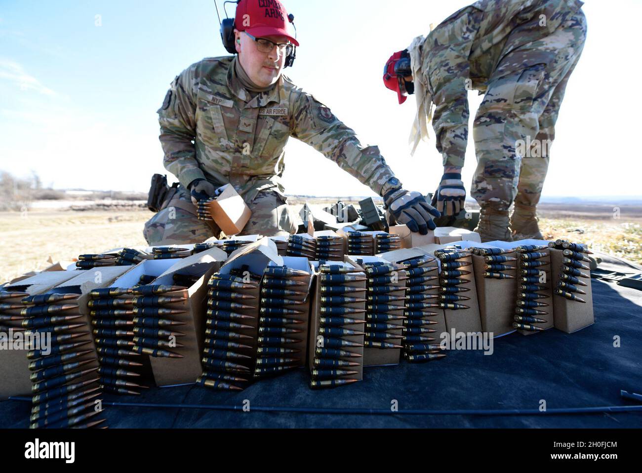 U.S. Air Force Senior Airmen Clayton Nyp, left, and Jerome Fogg, both ...
