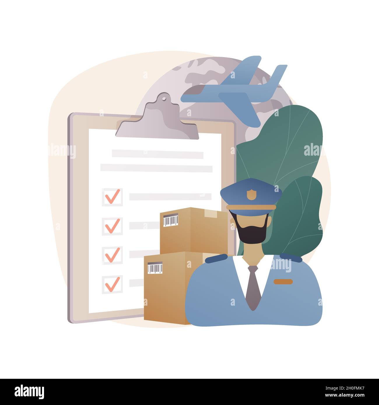 Customs clearance abstract concept vector illustration. Stock Vector