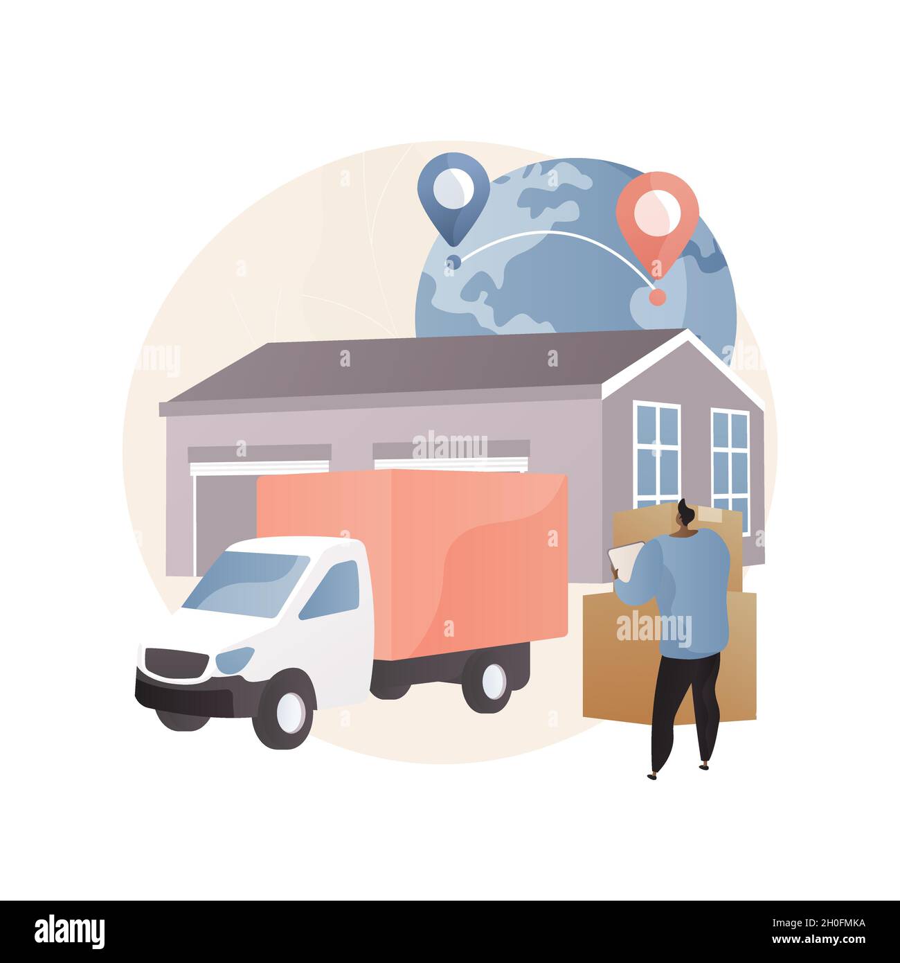 Transit warehouse abstract concept vector illustration Stock Vector