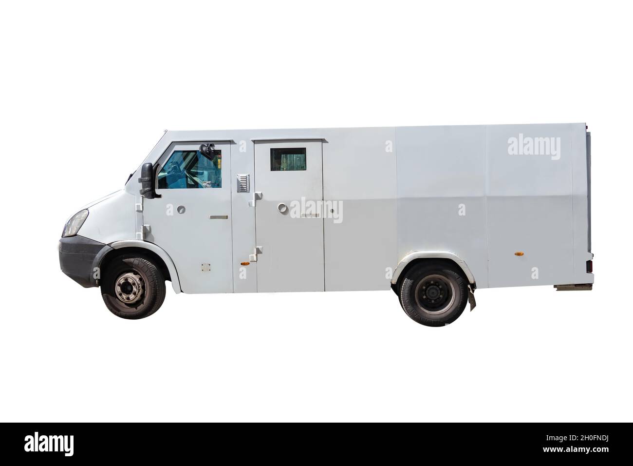 Money transport safety armored truck isolated on white background Stock Photo