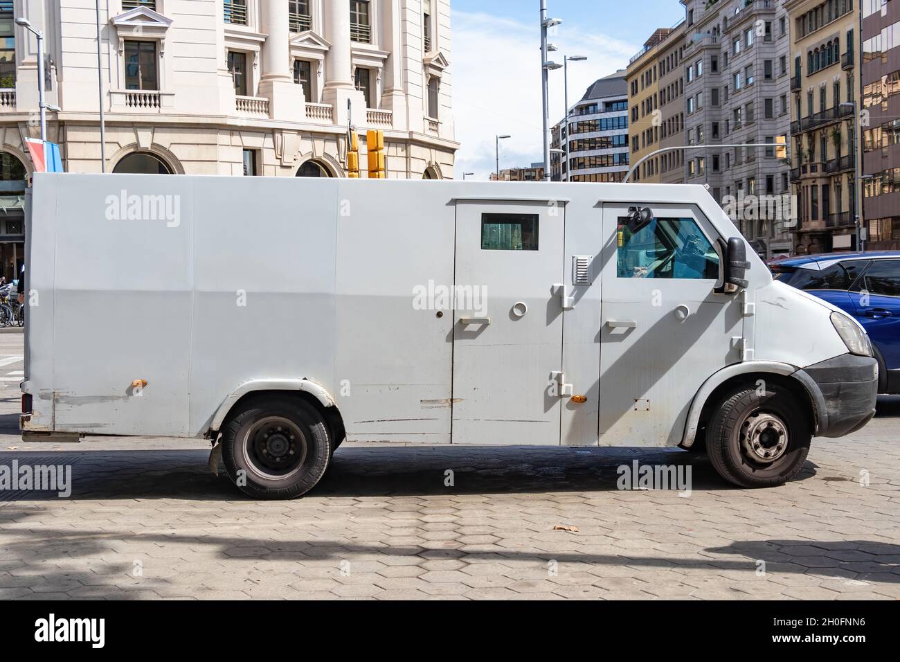 Money transport safety armored truck Stock Photo