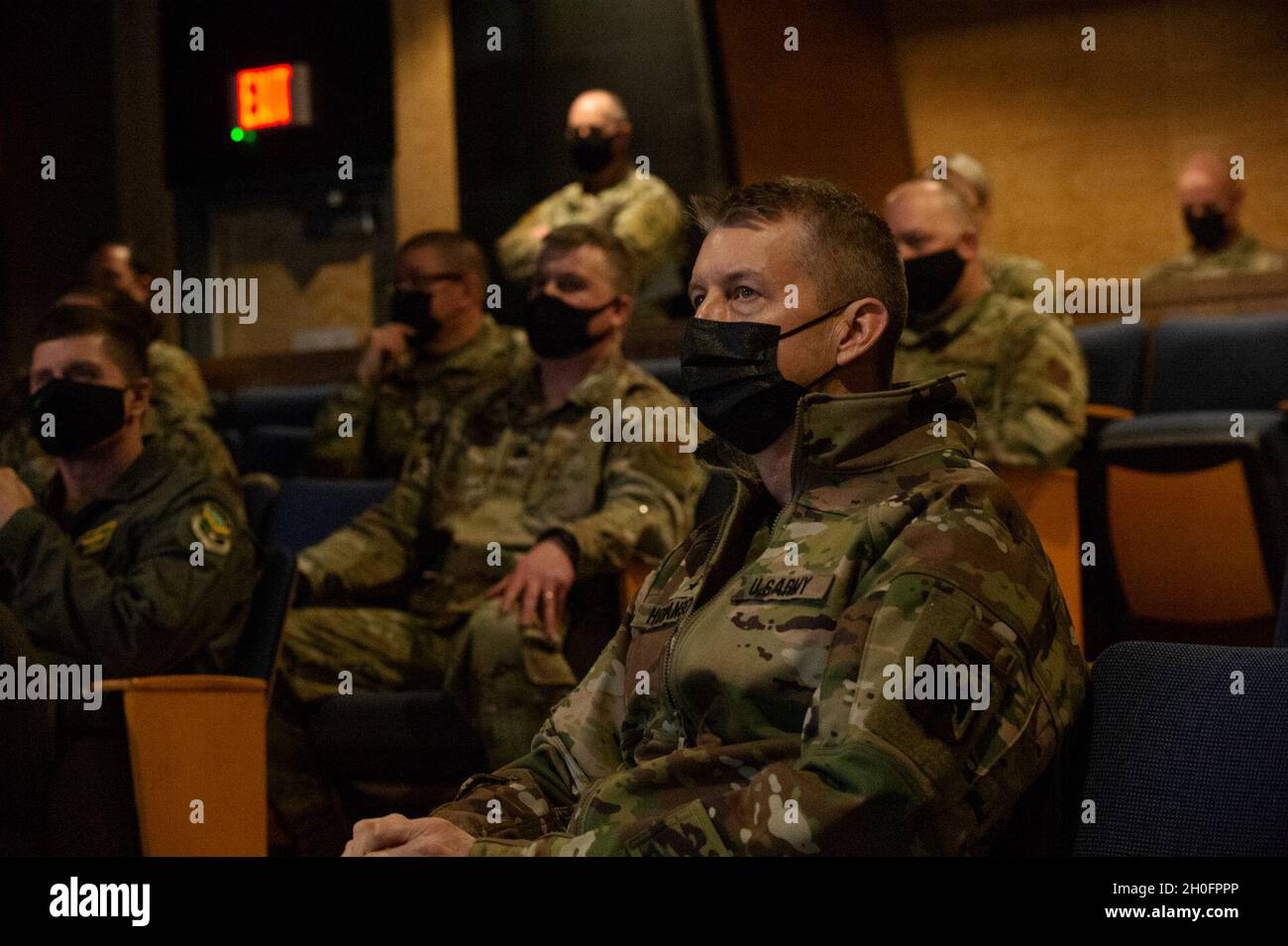 U.S. Army General Daniel R. Hokanson, chief, National Guard Bureau, attends  a briefing at the Vermont Air National Guard Base, South Burlington, Vt.,  Feb. 26, 2021. Hokanson visited with senior leaders and