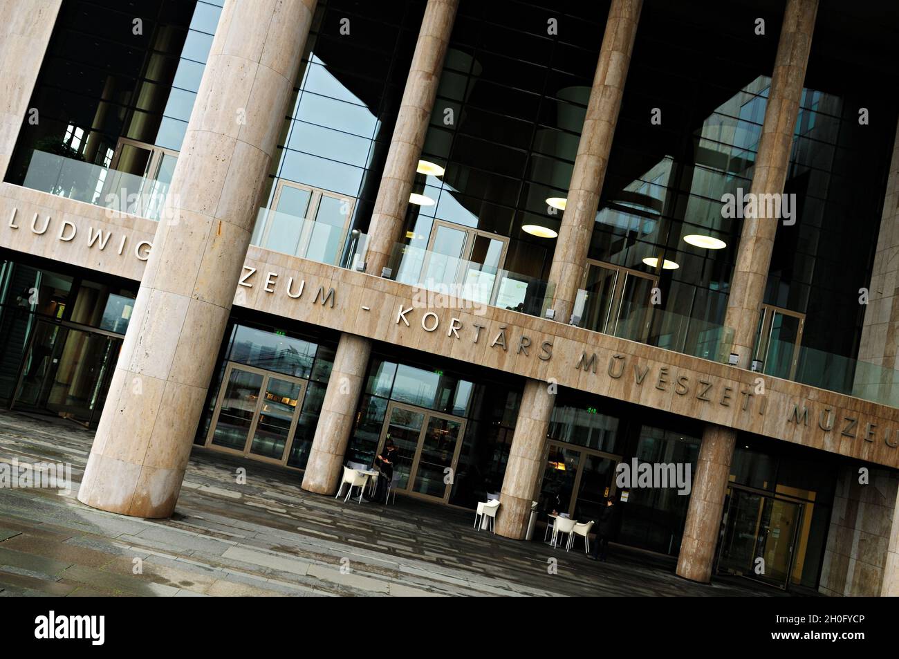 Architecture of the Ludwig Museum in Budapest (Museum of Contemporary