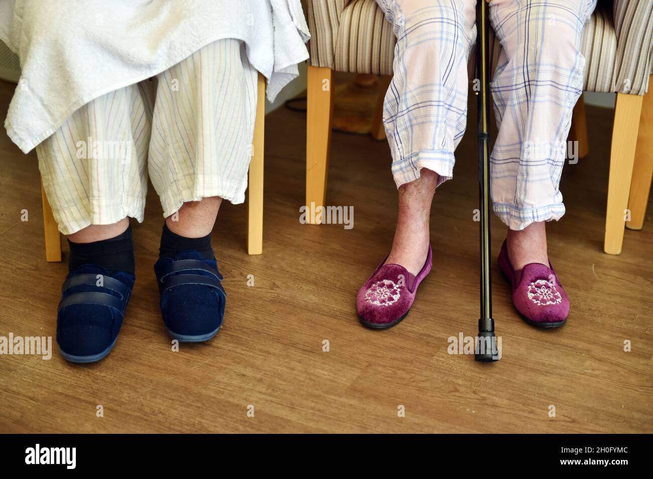Feet of elderly residents in a care home UK Stock Photo Alamy