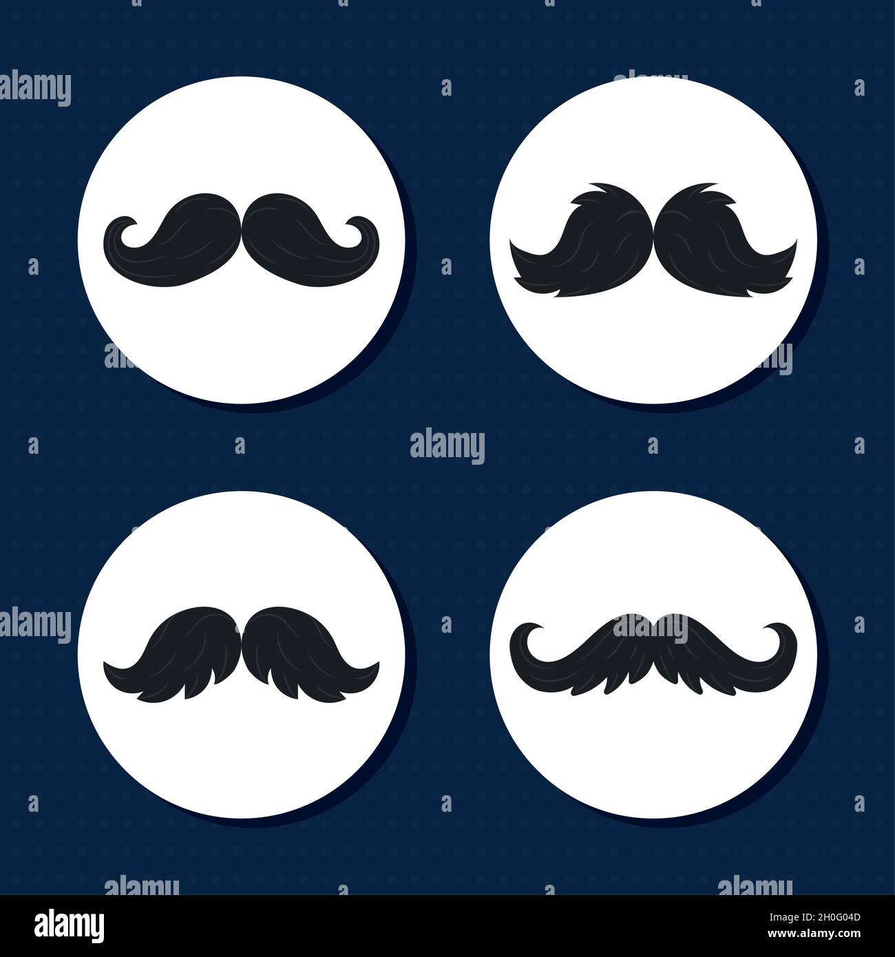 moustache styles icon set design Stock Vector